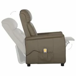 VidaXL Fauteuil de massage inclinable Gris Similicuir -Fauteuils électriques Soldes image 5 329681