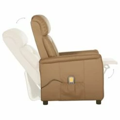 VidaXL Fauteuil de massage inclinable Cappuccino Similicuir -Fauteuils électriques Soldes image 5 329684