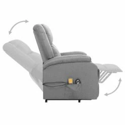 VidaXL Fauteuil de massage inclinable Gris clair Tissu -Fauteuils électriques Soldes image 5 329709