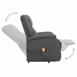 VidaXL Fauteuil de massage inclinable Gris foncé Tissu -Fauteuils électriques Soldes image 5 329710