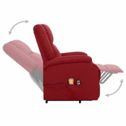 VidaXL Fauteuil de massage inclinable Rouge bordeaux Tissu -Fauteuils électriques Soldes image 5 329712