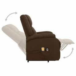 VidaXL Fauteuil de massage inclinable Marron foncé Tissu -Fauteuils électriques Soldes image 5 329714