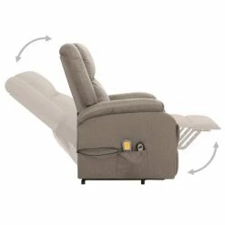 VidaXL Fauteuil de massage inclinable Taupe Tissu -Fauteuils électriques Soldes image 5 329717