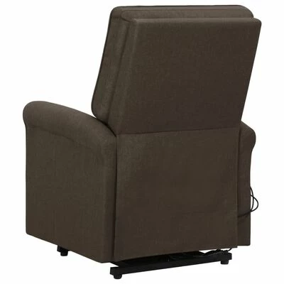 VidaXL Fauteuil de massage inclinable Marron foncé Tissu 5 VidaXL Fauteuil de massage inclinable Marron foncé Tissu – Image 5