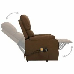VidaXL Fauteuil de massage inclinable Marron Tissu -Fauteuils électriques Soldes image 5 329753