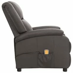 VidaXL Fauteuil de massage inclinable Gris Cuir véritable -Fauteuils électriques Soldes image 5 337054