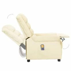VidaXL Fauteuil de massage inclinable Crème Similicuir -Fauteuils électriques Soldes image 5 338832