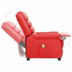 VidaXL Fauteuil de massage inclinable Rouge Similicuir -Fauteuils électriques Soldes image 5 338834