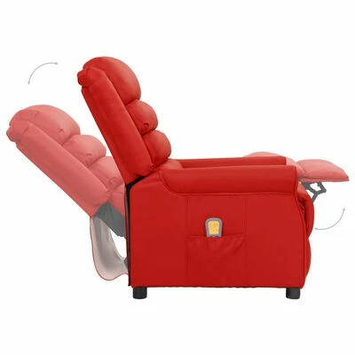 VidaXL Fauteuil de massage inclinable Rouge bordeaux Similicuir 5 VidaXL Fauteuil de massage inclinable Rouge bordeaux Similicuir – Image 5