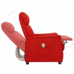 VidaXL Fauteuil de massage inclinable Rouge bordeaux Similicuir -Fauteuils électriques Soldes image 5 338863