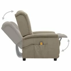 VidaXL Fauteuil de massage inclinable Gris clair Tissu microfibre -Fauteuils électriques Soldes image 5 338892