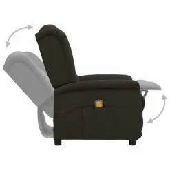 VidaXL Fauteuil inclinable de massage Noir Tissu microfibre -Fauteuils électriques Soldes image 5 338894