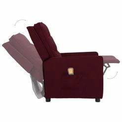 VidaXL Fauteuil de massage inclinable Violet Tissu -Fauteuils électriques Soldes image 5 338973