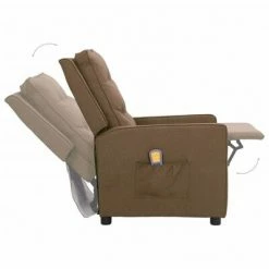VidaXL Fauteuil de massage inclinable Taupe Tissu -Fauteuils électriques Soldes image 5 338974