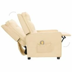 VidaXL Fauteuil de massage inclinable Crème Tissu 10 VidaXL Fauteuil de massage inclinable Crème Tissu -Fauteuils électriques Soldes image 5 338975