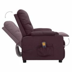 VidaXL Fauteuil de massage inclinable Violet Tissu -Fauteuils électriques Soldes image 5 339119