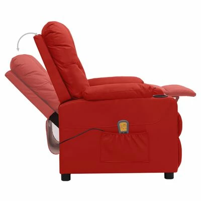 VidaXL Fauteuil de massage inclinable Rouge bordeaux Similicuir 5 VidaXL Fauteuil de massage inclinable Rouge bordeaux Similicuir – Image 5