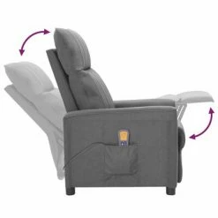 VidaXL Fauteuil de massage inclinable Gris clair Tissu -Fauteuils électriques Soldes image 5 342265