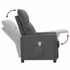 VidaXL Fauteuil de massage inclinable Gris foncé Tissu -Fauteuils électriques Soldes image 5 342266