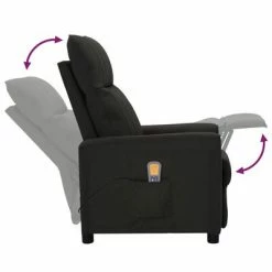 VidaXL Fauteuil de massage inclinable Noir Tissu -Fauteuils électriques Soldes image 5 342267
