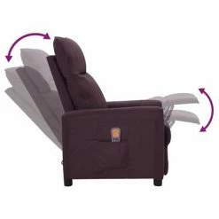 VidaXL Fauteuil de massage inclinable Violet Tissu -Fauteuils électriques Soldes image 5 342272