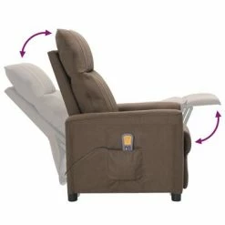 VidaXL Fauteuil de massage inclinable Taupe Tissu -Fauteuils électriques Soldes image 5 342273