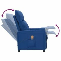 VidaXL Fauteuil de massage inclinable Bleu Tissu -Fauteuils électriques Soldes image 5 342275
