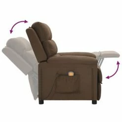 VidaXL Fauteuil de massage inclinable Marron Tissu -Fauteuils électriques Soldes image 5 342355
