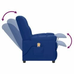 VidaXL Fauteuil inclinable de massage Bleu Tissu -Fauteuils électriques Soldes image 5 342743