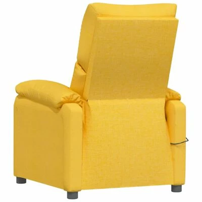 VidaXL Fauteuil de massage inclinable Jaune Tissu 5 VidaXL Fauteuil de massage inclinable Jaune Tissu – Image 5