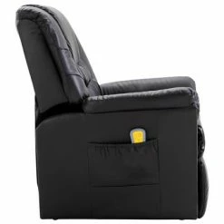 VidaXL Fauteuil de massage Noir Similicuir -Fauteuils électriques Soldes image 5 60045
