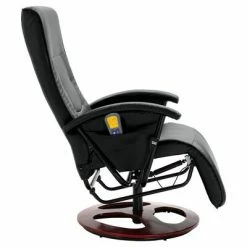 VidaXL Fauteuil de massage Noir Similicuir -Fauteuils électriques Soldes image 5 60311