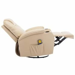 VidaXL Fauteuil à bascule de massage Crème Similicuir -Fauteuils électriques Soldes image 6 246637