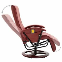 VidaXL Fauteuil de massage Rouge bordeaux Similicuir -Fauteuils électriques Soldes image 6 248457