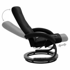 VidaXL Fauteuil de massage avec repose-pieds Noir Tissu en daim -Fauteuils électriques Soldes image 6 248474