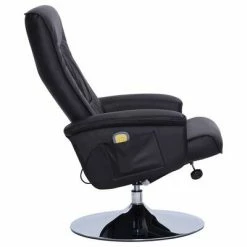 VidaXL Fauteuil de massage avec repose-pied Noir Similicuir -Fauteuils électriques Soldes image 6 248493