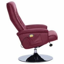 VidaXL Fauteuil de massage avec repose-pied Rouge bordeaux Similicuir -Fauteuils électriques Soldes image 6 248497
