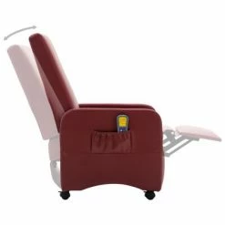 VidaXL Fauteuil de massage Rouge bordeaux Similicuir -Fauteuils électriques Soldes image 6 248639