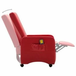 VidaXL Fauteuil de massage Rouge Similicuir -Fauteuils électriques Soldes image 6 248640