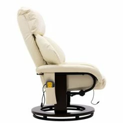 VidaXL Fauteuil de massage TV Blanc crème Similicuir -Fauteuils électriques Soldes image 6 248682