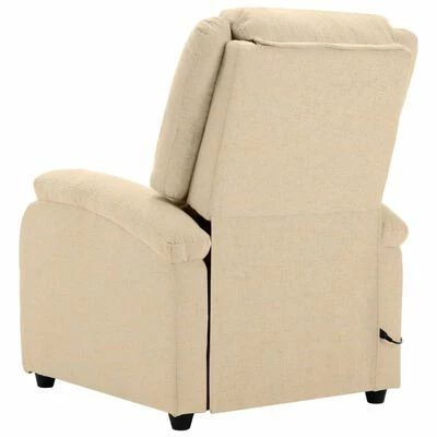 VidaXL Fauteuil de massage Crème Tissu 6 VidaXL Fauteuil de massage Crème Tissu – Image 6