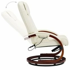 VidaXL Fauteuil de massage avec repose-pied Blanc cassé Similicuir 11 VidaXL Fauteuil de massage avec repose-pied Blanc cassé Similicuir -Fauteuils électriques Soldes image 6 248710
