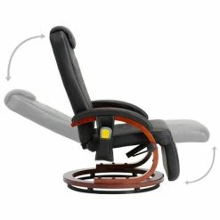 VidaXL Fauteuil de massage TV Noir Similicuir -Fauteuils électriques Soldes image 6 248719