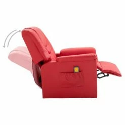 VidaXL Fauteuil de massage Rouge Similicuir -Fauteuils électriques Soldes image 6 248985