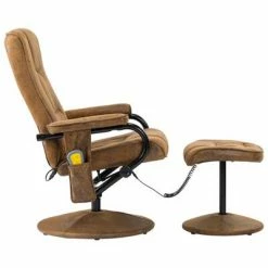 VidaXL Fauteuil de massage avec repose-pied Marron Similicuir daim -Fauteuils électriques Soldes image 6 249309