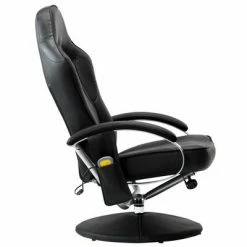 VidaXL Fauteuil de massage avec repose-pied Noir Similicuir -Fauteuils électriques Soldes image 6 249328