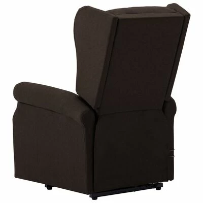 VidaXL Fauteuil de massage inclinable Marron foncé Tissu 6 VidaXL Fauteuil de massage inclinable Marron foncé Tissu – Image 6