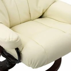 VidaXL Fauteuil de massage inclinable Crème Similicuir et bois courbé -Fauteuils électriques Soldes image 6 289866
