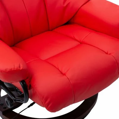 VidaXL Fauteuil de massage inclinable Rouge Similicuir et bois courbé 6 VidaXL Fauteuil de massage inclinable Rouge Similicuir et bois courbé – Image 6