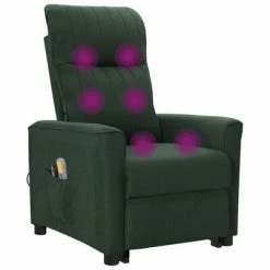 VidaXL Fauteuil inclinable de massage Vert foncé Tissu 11 VidaXL Fauteuil inclinable de massage Vert foncé Tissu -Fauteuils électriques Soldes image 6 3098189
